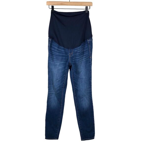 Madewell Maternity Over-the-Belly Skinny Jeans in Dark Wash 26 G8318 - Picture 1 of 10